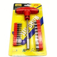 21pc durable sturdy magnetic T-handle multi screwdriver household tools kit set with screw bits and sockets